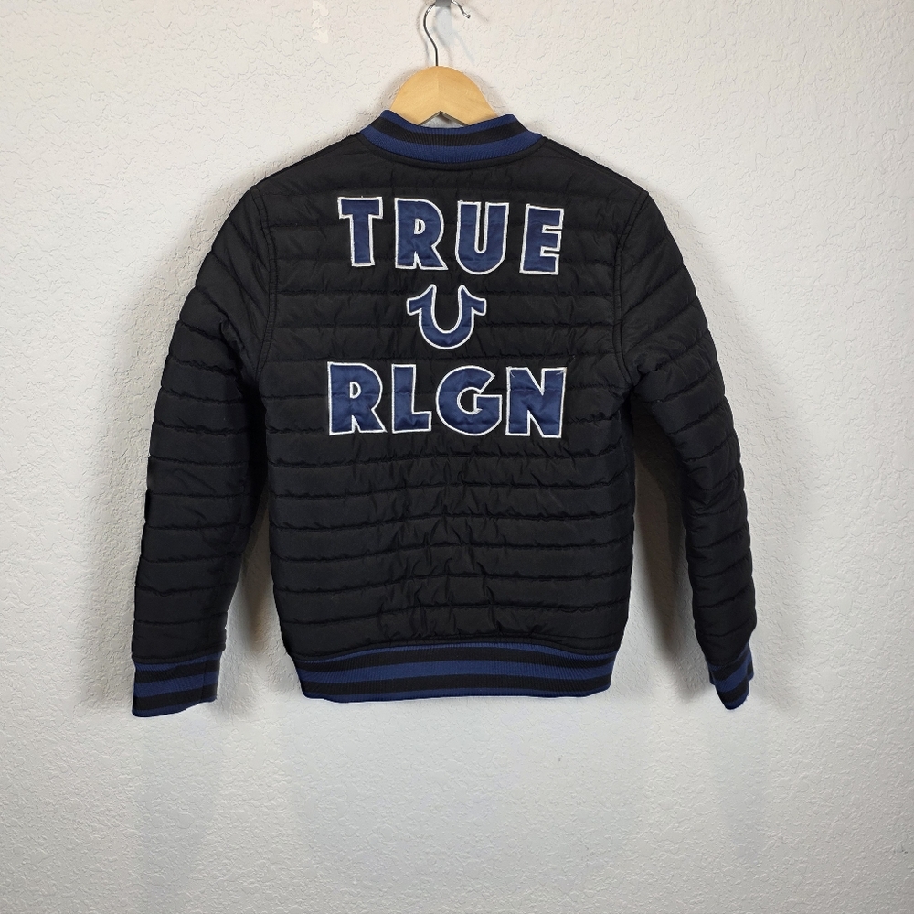 True Religion bomber flight jacket size M kids 8/10 Nwot